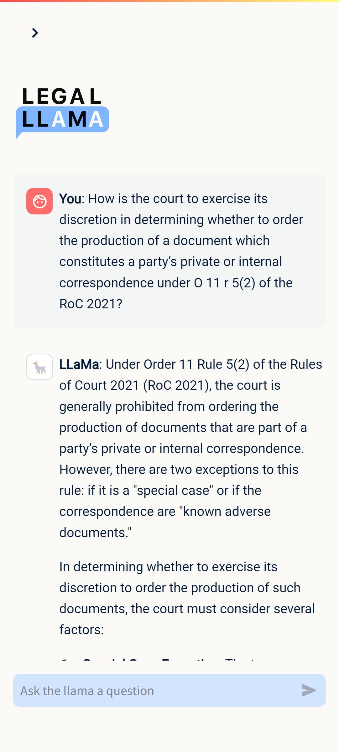 Legal Llama Mobile